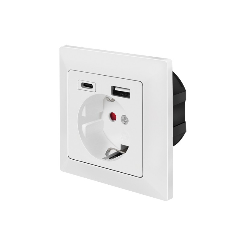 LogiLink Wall outlet 1 socket 1-port